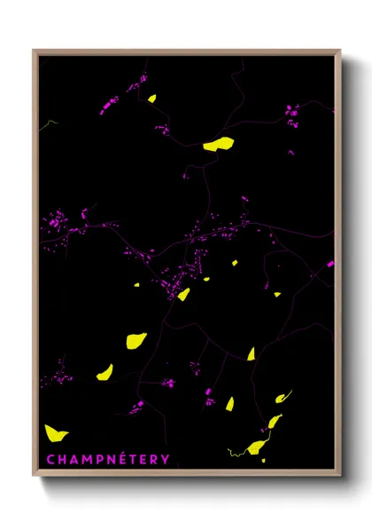 Une affiche de carte sur Champnétery