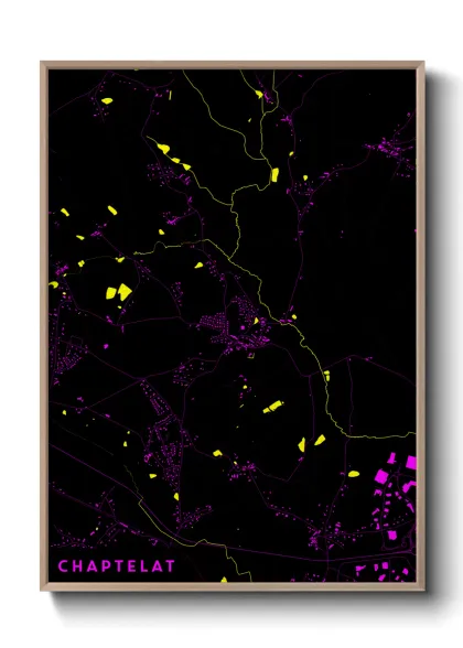 Une affiche de carte sur Chaptelat