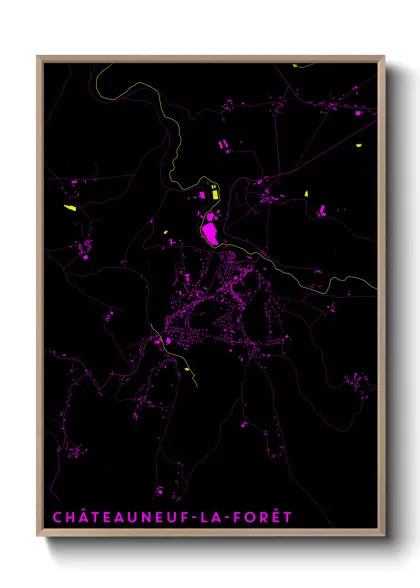 Une affiche de carte sur Châteauneuf-la-Forêt