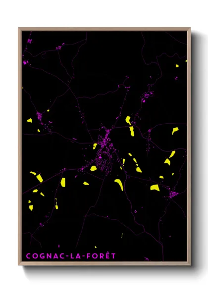 Une affiche de carte sur Cognac-la-Forêt
