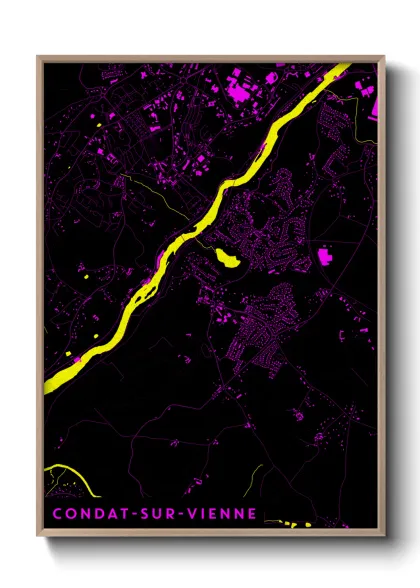 Une affiche de carte sur Condat-sur-Vienne