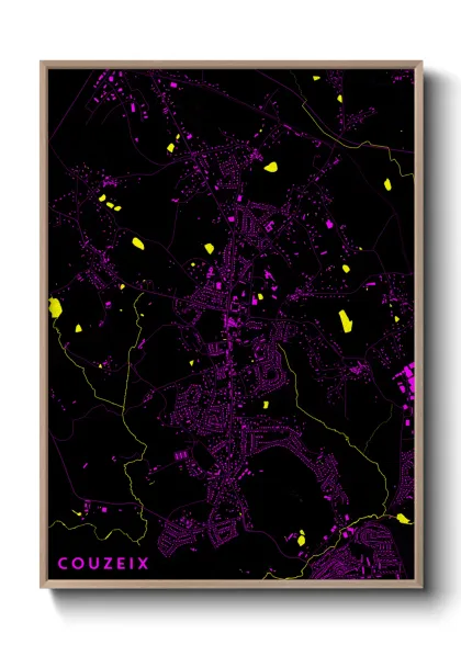 Une affiche de carte sur Couzeix