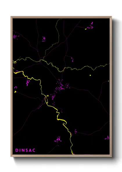 Une affiche de carte sur Dinsac