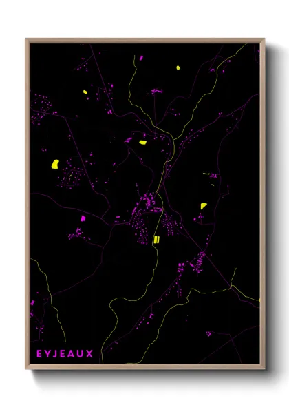 Une affiche de carte sur Eyjeaux