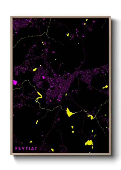 Une affiche de carte sur Feytiat