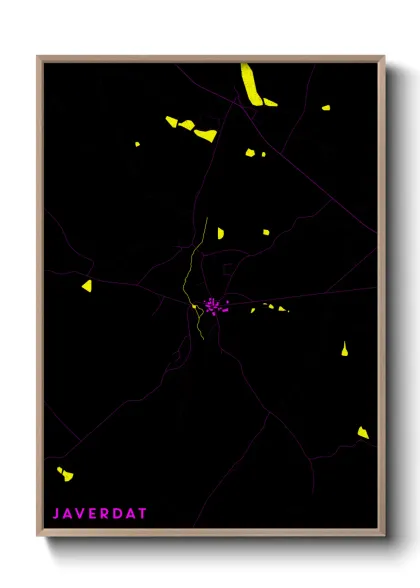 Une affiche de carte sur Javerdat