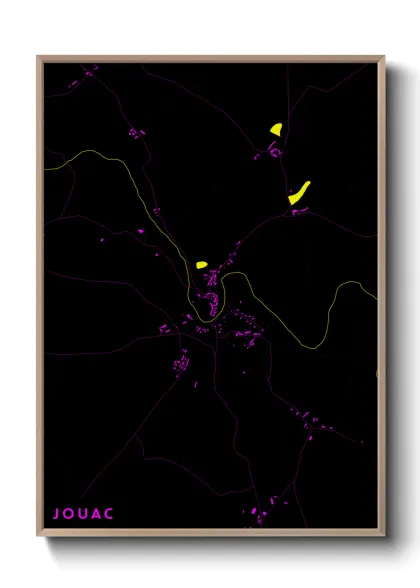 Une affiche de carte sur Jouac