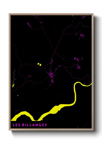 Une affiche de carte sur Les Billanges
