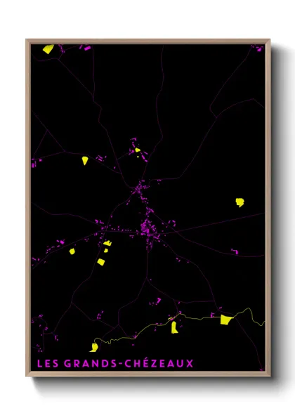Une affiche de carte sur Les Grands-Chézeaux