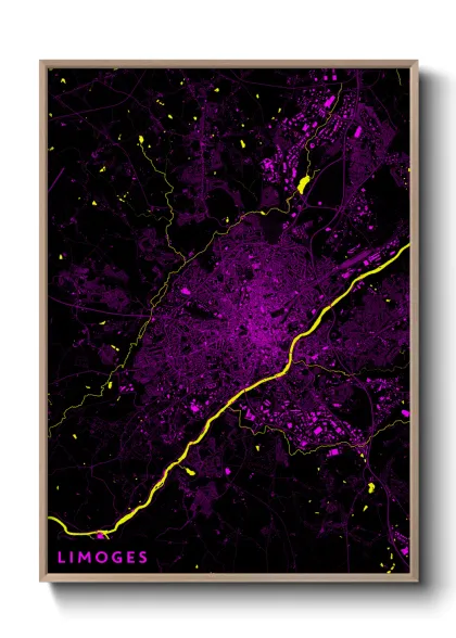 Une affiche de carte sur Limoges
