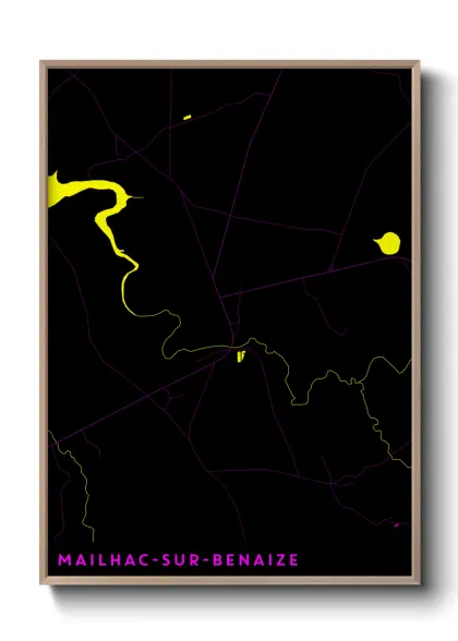 Une affiche de carte sur Mailhac-sur-Benaize