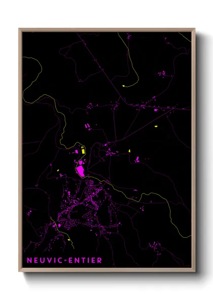 Une affiche de carte sur Neuvic-Entier