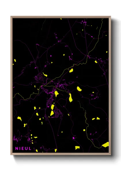 Une affiche de carte sur Nieul