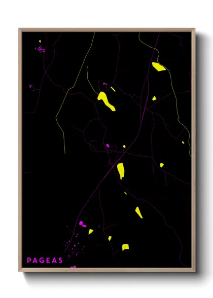 Une affiche de carte sur Pageas