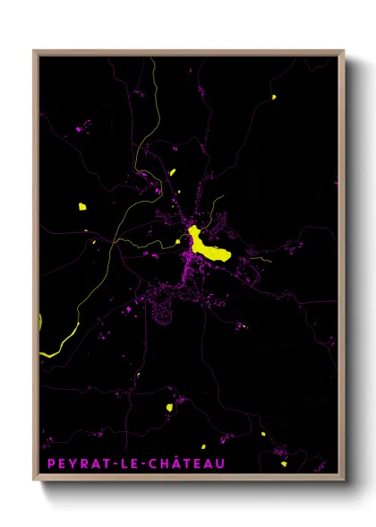 Une affiche de carte sur Peyrat-le-Château