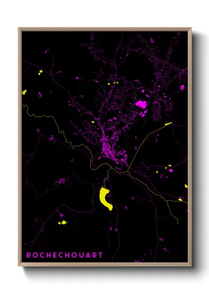 Une affiche de carte sur Rochechouart