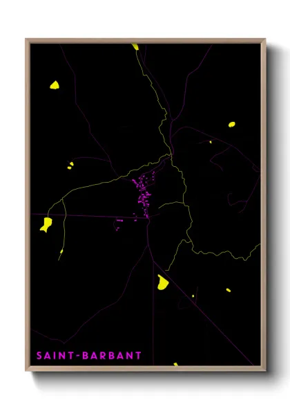 Une affiche de carte sur Saint-Barbant