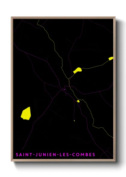 Une affiche de carte sur Saint-Junien-les-Combes