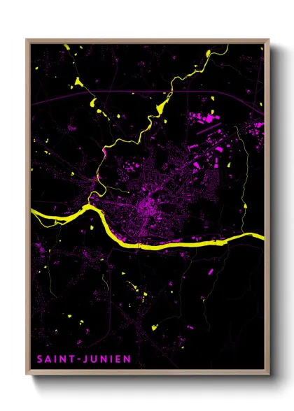 Une affiche de carte sur Saint-Junien