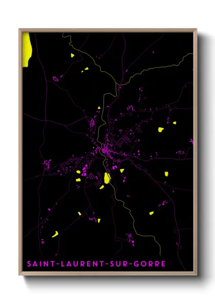 Une affiche de carte sur Saint-Laurent-sur-Gorre
