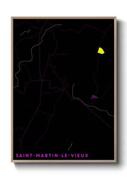 Une affiche de carte sur Saint-Martin-le-Vieux