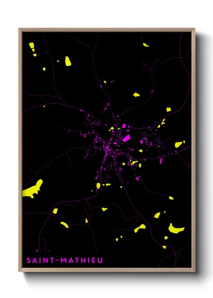 Une affiche de carte sur Saint-Mathieu