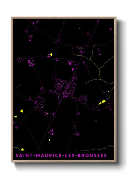 Une affiche de carte sur Saint-Maurice-les-Brousses