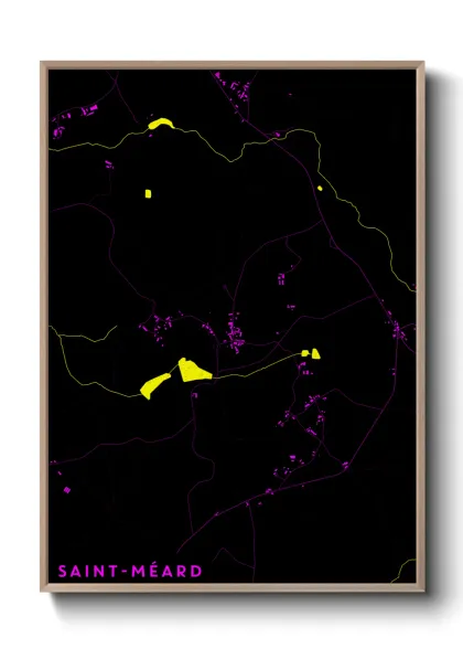 Une affiche de carte sur Saint-Méard