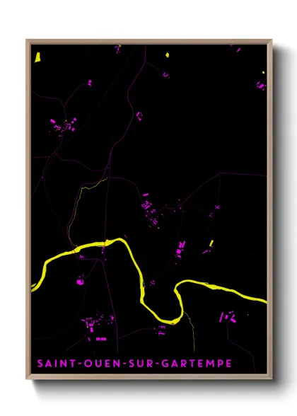 Une affiche de carte sur Saint-Ouen-sur-Gartempe