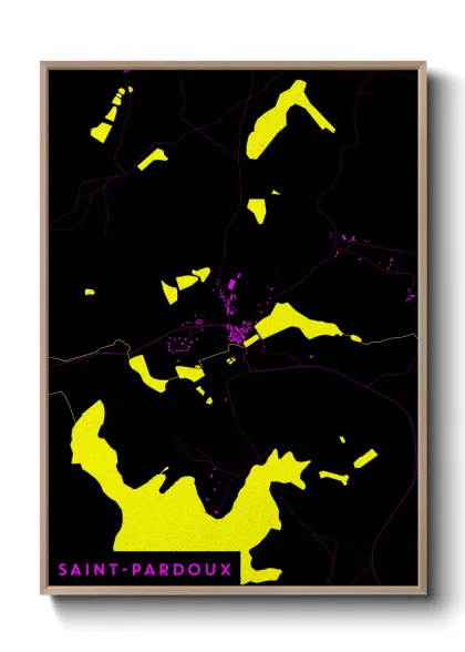 Une affiche de carte sur Saint-Pardoux