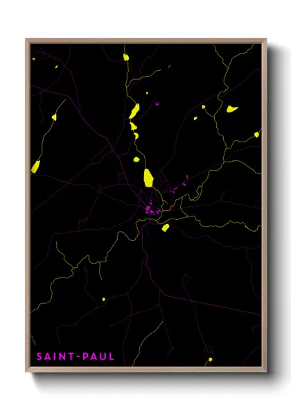 Une affiche de carte sur Saint-Paul
