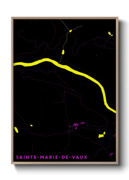 Une affiche de carte sur Sainte-Marie-de-Vaux