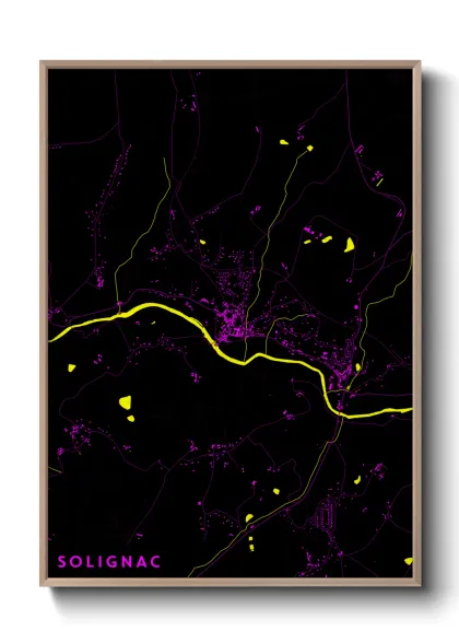 Une affiche de carte sur Solignac