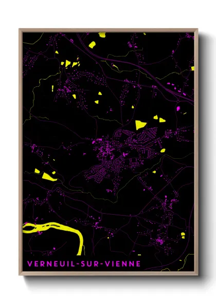 Une affiche de carte sur Verneuil-sur-Vienne