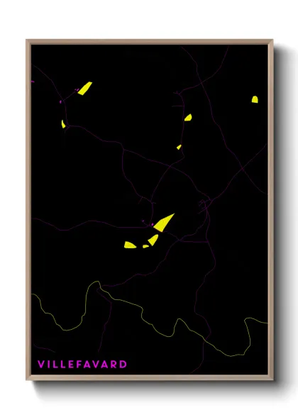 Une affiche de carte sur Villefavard