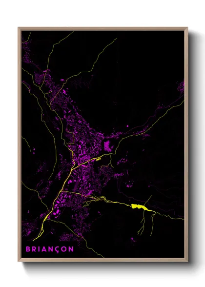 Une affiche de carte sur Briançon