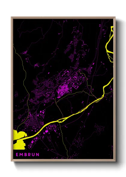 Une affiche de carte sur Embrun
