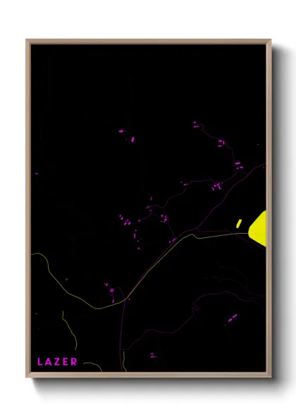 Une affiche de carte sur Lazer