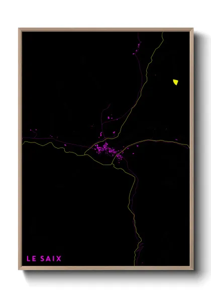 Une affiche de carte sur Le Saix