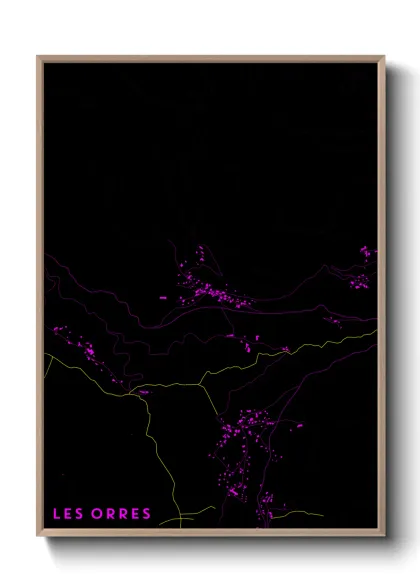 Une affiche de carte sur Les Orres