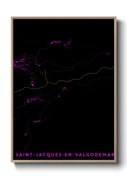 Une affiche de carte sur Saint-Jacques-en-Valgodemard