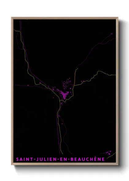 Une affiche de carte sur Saint-Julien-en-Beauchêne