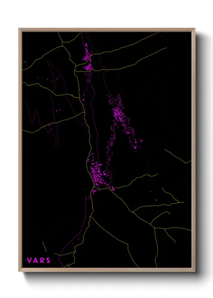Une affiche de carte sur Vars