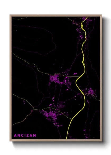 Une affiche de carte sur Ancizan