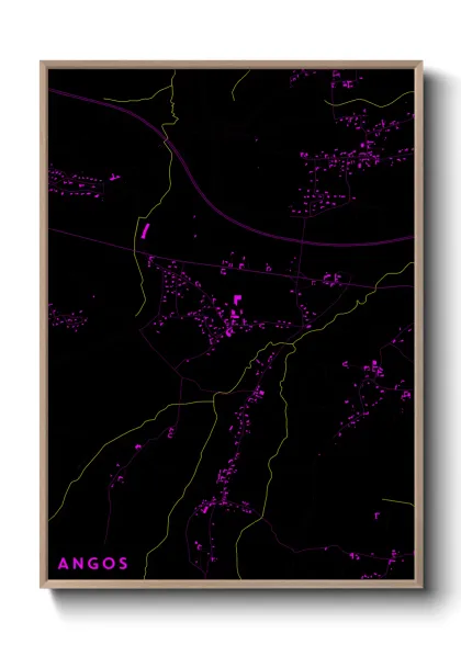 Une affiche de carte sur Angos