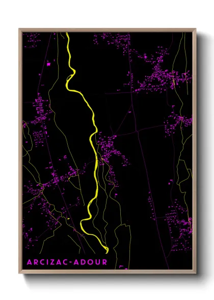 Une affiche de carte sur Arcizac-Adour