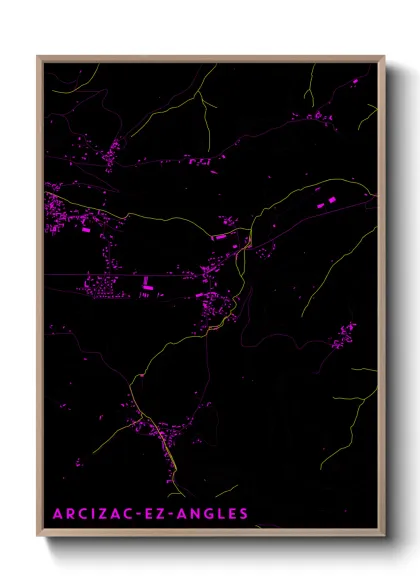 Une affiche de carte sur Arcizac-ez-Angles