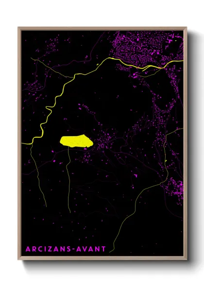 Une affiche de carte sur Arcizans-Avant