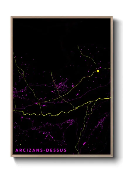 Une affiche de carte sur Arcizans-Dessus