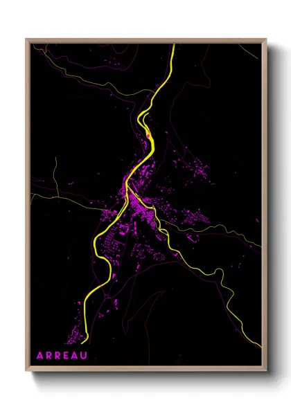 Une affiche de carte sur Arreau